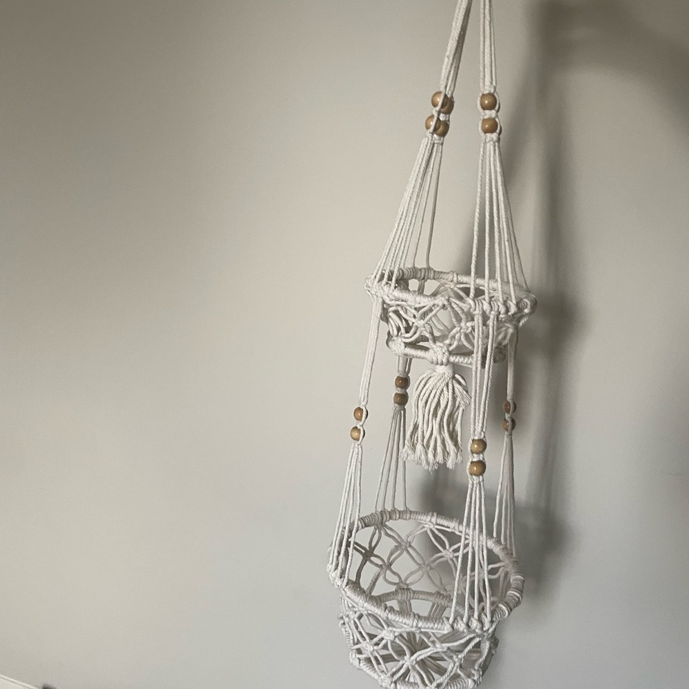 Handmade Macrame Plant Hangers with Beads - Picture 2 of 3